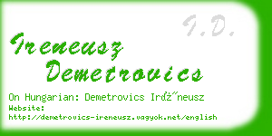 ireneusz demetrovics business card